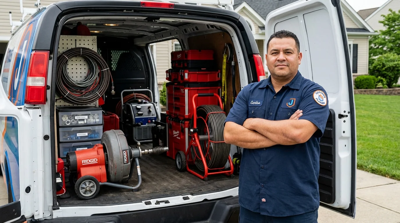 Professional drain cleaning equipment and Johns Plumbing LLC plumber in Twain Harte