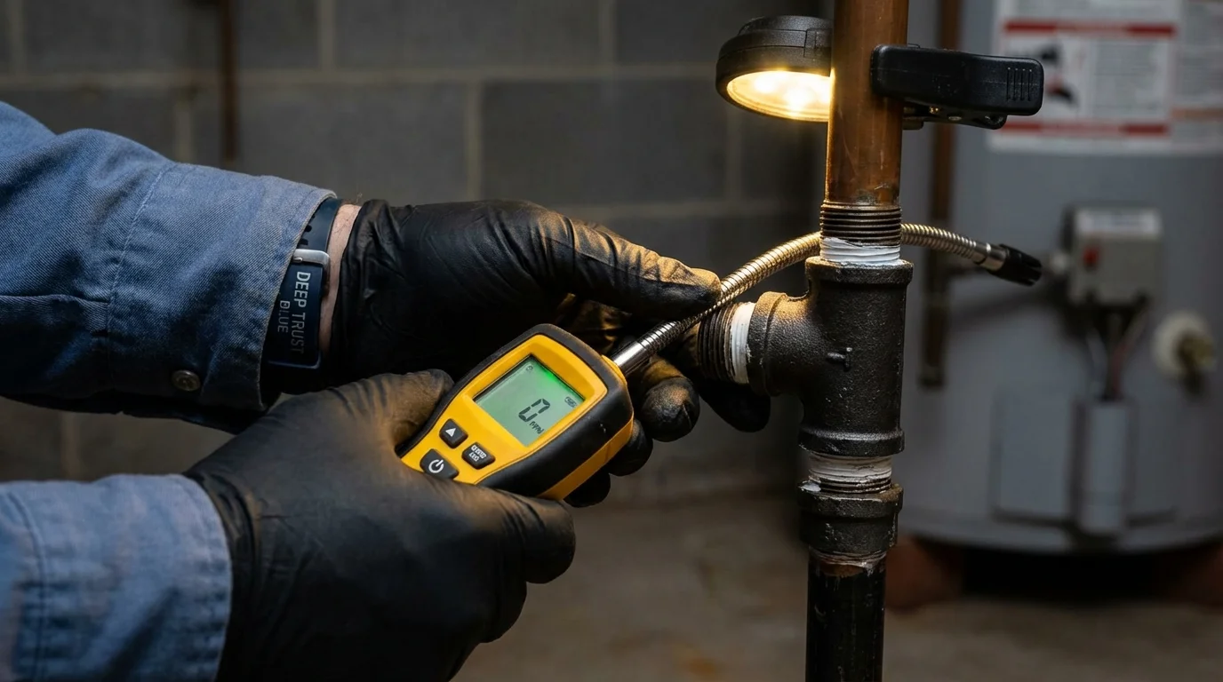 Gas leak detection with electronic sniffer by Johns Plumbing LLC in Twain Harte